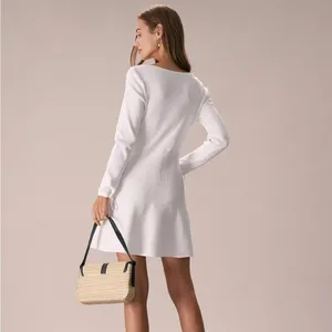 RIHOAS The White Square Neck Sweater Mini Dress M 74 thumbnail 2