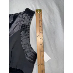 Jones‎ New York Dress Black Satin Trim Ruffle Hem Cocktail Dress Petite 8P thumbnail 8