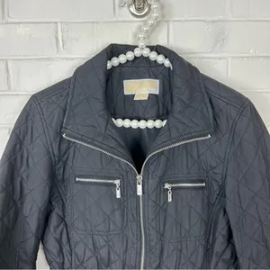 Michael Michael Kors Black Quilted Zip Front Puffer Jacket Size S thumbnail 3