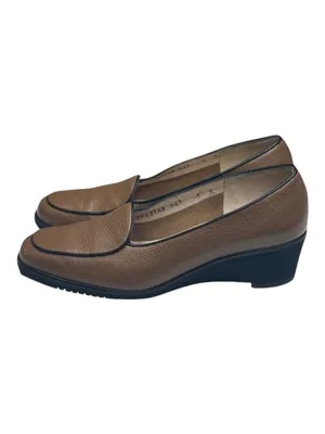 Salvatore Ferragamo ✽ Sculptural Wedge Heel Loafers ✽ Golden Brown Leather ✽ 5M thumbnail 7