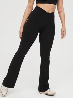OFFLINE By Aerie Real Me High Waisted Crossover Flare Legging Size: S thumbnail 1
