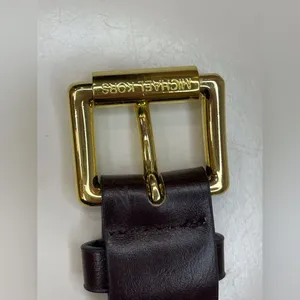 Michael Kors Women’s Dark Brown Belt with Gold Buckle‎ Size XL thumbnail 3
