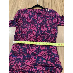 Tory Burch Etta Dress NAVY AZOLLA COMBO in Floral Print Long sleeve Size small thumbnail 4