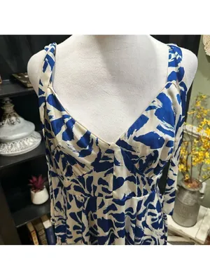Alexis for Target Asymmetrical Botanical Blue Dress – Size M thumbnail 4