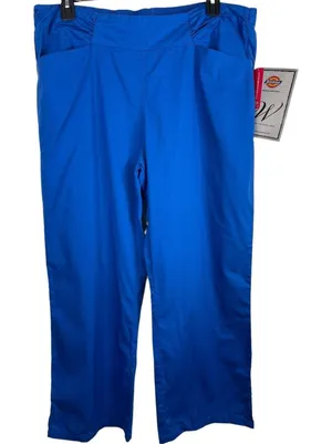Dickies Royal Blue Wide Leg Scrubs Medical Uniform Bottoms Pants XL NWT thumbnail 1