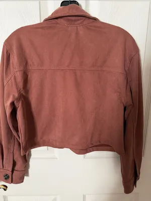 Beautees Cropped Jacket in Rose Brown medium oversize Pink thumbnail 3