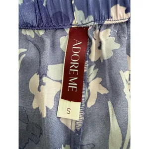 Adore Me Pajama Set Womens Size S Blue Floral Cami Ruffle Shorts Lace Trim thumbnail 6