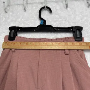 Womens High Waisted Wide Leg Waffle Pants Pockets Rose Tan XS Petite Work Office thumbnail 4