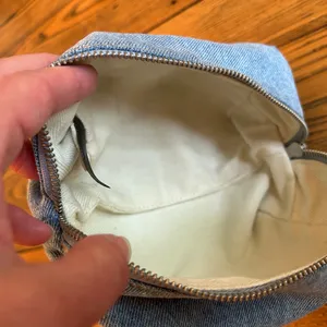 John Galt/Brandy Melville Blue Denim Cosmetic Bag thumbnail 4