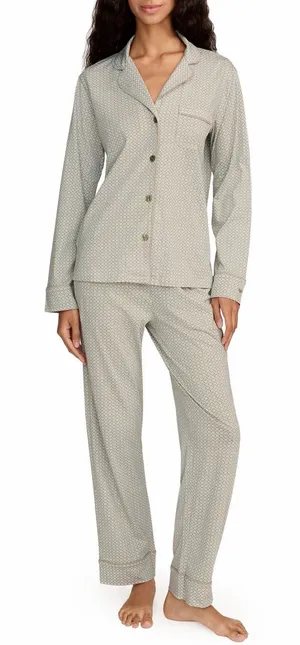 Petite plume Geo Classic Lightweight Pima Cotton Pajamas size XL thumbnail 1