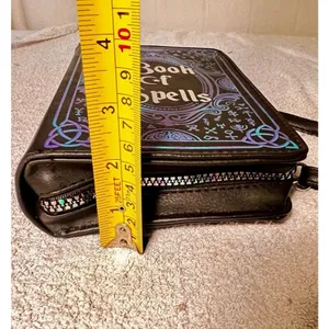 Spirit Halloween Book of Spells Adjustable Crossbody Bag Purple & Black Zip Top thumbnail 13