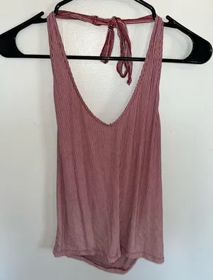 American Eagle Soft and Sexy Striped Halter Tie Tank thumbnail 1