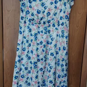 Draper James blue and pink floral short sleeve kimono/robe with tie front Sz MED thumbnail 7