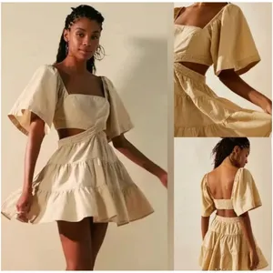 Free People Women Cross‎ Of Sunlight Cut Out Mini Dress Small Party Date Cottage thumbnail 2
