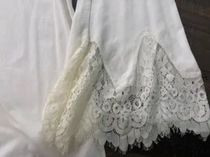 Express White Lace Bell Sleeve Dress Womens Small Boho Romantic Shift Mini thumbnail 5