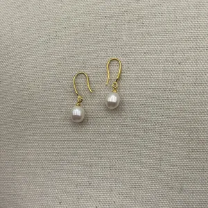 Gold Plated White Pearl Earrings thumbnail 3