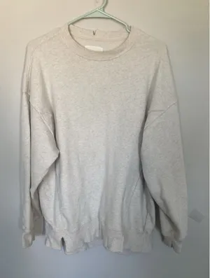 Aerie Women’s Nude Cream Oversized Crewneck Sweatshirt Long Sleeve Size Small thumbnail 1