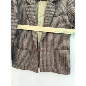 Ciao Sport Ltd Vintage Wool Blazer Womens 12 Brown Tweed Piping Academic Jacket thumbnail 11