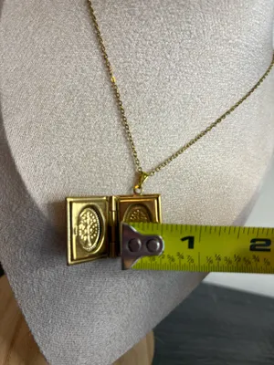 Handmade Gold Book Locket Necklace | Waterproof & Tarnish Resistant thumbnail 7