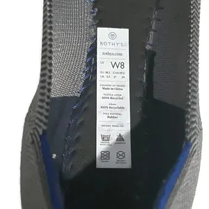 Rothy's Charcoal Gray and Blue Trim Pointy Women's Flats Size 8 thumbnail 4