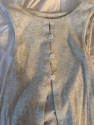 Ribbed Button Tank Gray thumbnail 3