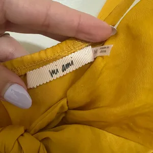 Francesca's Mi Ami |‎ NWT Mustard Yellow Satin Tie Front Midi Dress, Size M thumbnail 8