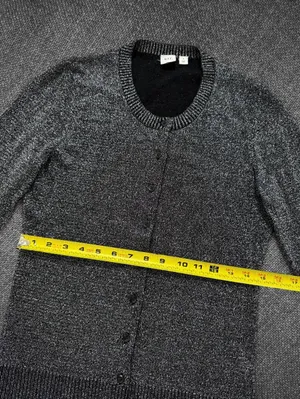 Gap Black Silver Metallic Sparkle Button Front Cardigan thumbnail 7