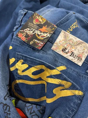 NWT ED HARDY Women’s Dagger Heart Wide Leg Jean WEHDB8300-3 SZ-32 thumbnail 9