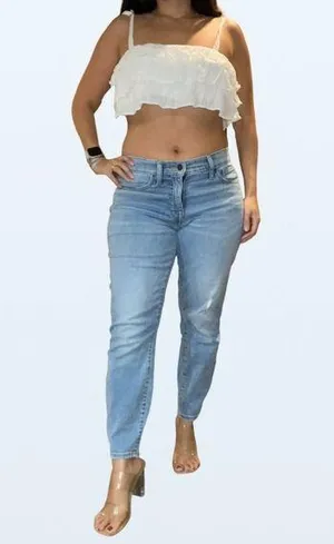 Lucky Brand Mid Rise Crop Ava Light Wash Jeans, Size 4 thumbnail 1