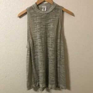 We The Free Sheer Green High Neck Line Sleeveless Tank - Size Medium thumbnail 2