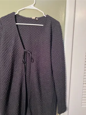 Dolan Left Coast Collection Womens Sz Small Extreme Length Textured Duster Black thumbnail 5