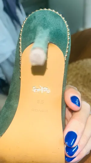 Coach heels hunter green suede  thumbnail 4