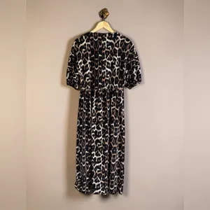 ASOS DESIGN puff sleeve tie front maxi dress in leopard print thumbnail 14