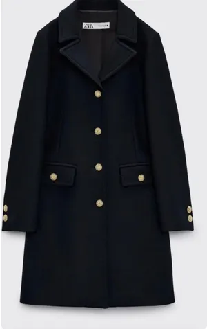 Navy Wool Coat thumbnail 1