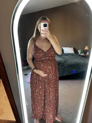 Pinkblush Rust Floral Maxi Dress with Twist Front thumbnail 2
