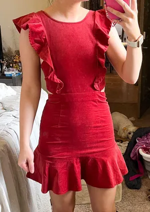 Indigo Child Red Cutout Dress thumbnail 1