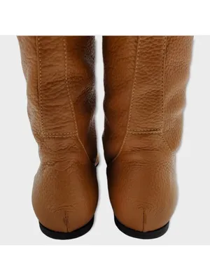 Vicini Tapeet Zipper Tall Leather Boot Front Zip Up Flat Riding Boots Sz 37.5 thumbnail 11