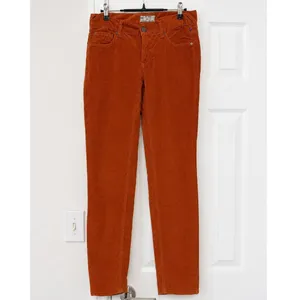 Free People Corduroy Pants Womens Size 27 Orange Rust Low Rise Straight thumbnail 2