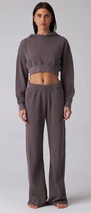 TALENTLESS Women's Medium Waffle Casual Neutral‎ Lounge Pants in Porcini thumbnail 1
