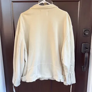 EUC Free People Rebel Moto Jacket Vanilla Cream Size Large Retail $198.00 thumbnail 12