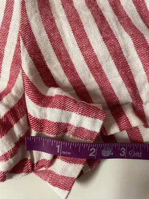 Heart & Hips Linen-Cotton Blend Red Cream Striped High Waist Shorts Size S thumbnail 7