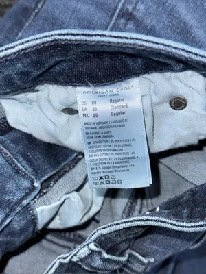 American Eagle Women’s Festival Flare Jeans Dark Wash Split Hem Seam Sz 00 Boho thumbnail 8