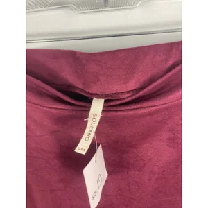 NWT Solemio Maroon Wrap Skirt Suede Size Medium thumbnail 2