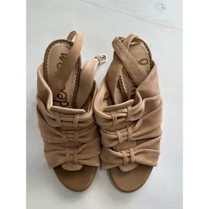 Sam Edelman Tan Suede Espadrille‎ Wedge Sandals Bow Ankle Strap Women Size 6.5M thumbnail 4