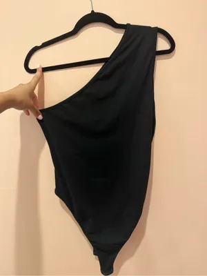 SheIn One-Shoulder Black Women's Bodysuit thumbnail 3