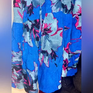 NWT Band Of The Free Soria | Floral Lapis Blue Slate Dress L thumbnail 8