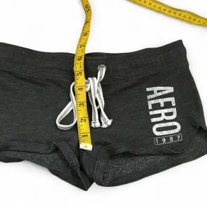 Aeropostale Y2K Vintage Micro Mini Low Rise Spell Out Logo Booty Bimbo Shorts Sweats Beach Surf #Mcbling #Preppy #Festival #Summer Grey XS Measurement in pics thumbnail 7