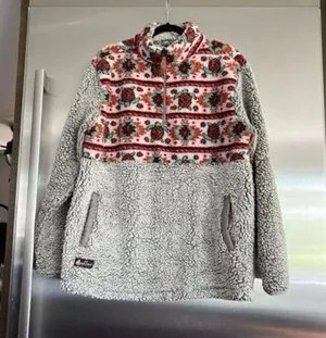 Simply Southern Women's Fleece Sherpa 1/4 Zip‎ Pullover L thumbnail 1