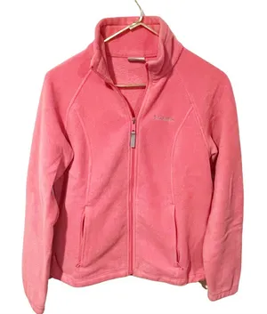 Columbia Womens Medium Pink‎ Full Zip Fleece Jacket Sweatshirt thumbnail 1