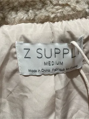 Z Supply Ari Sherpa Jacket Cream Womens Size Medium Teddy Fleece Oversized Coat thumbnail 7